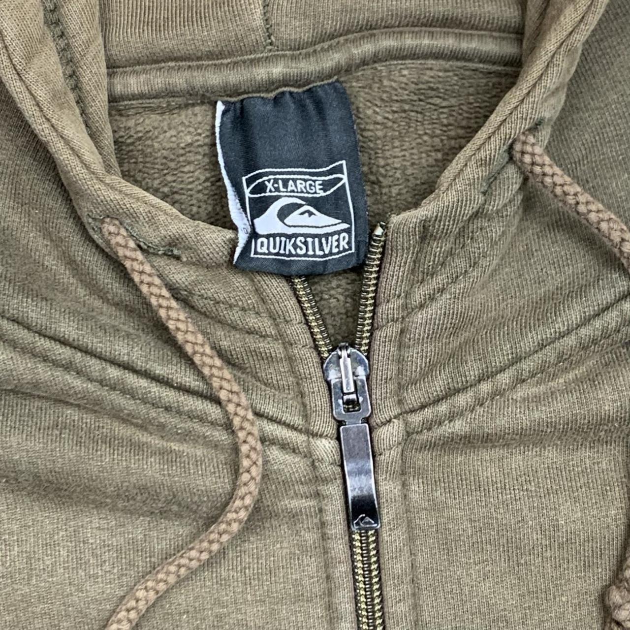 Quiksilver 90s graphic brown zip hoodie