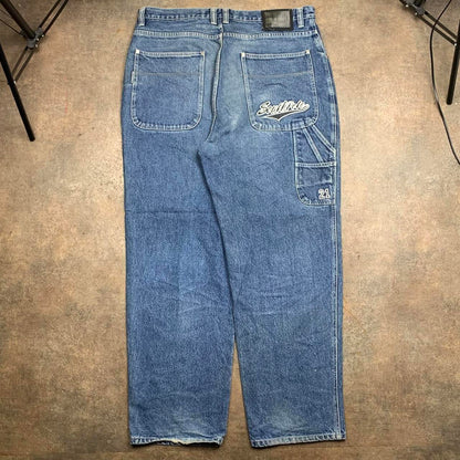 Southpole 00s graphic carpenter baggy blue denim jeans