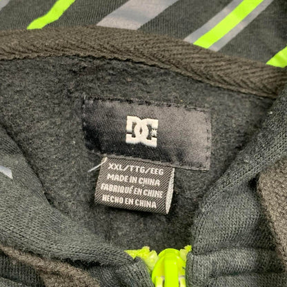 DC Shoes 00s black green graphic boxy zip hoodie