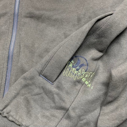 Hurley 00s khaki graphic boxy zip hoodie