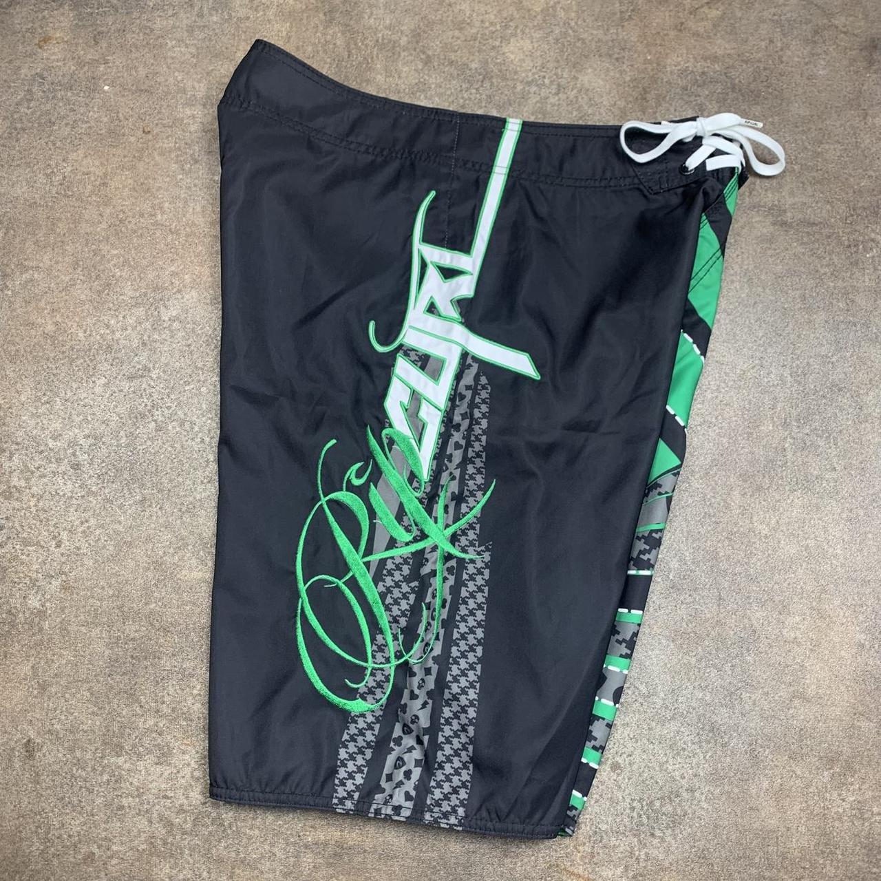 Rip Curl 00s black green baggy boardshorts