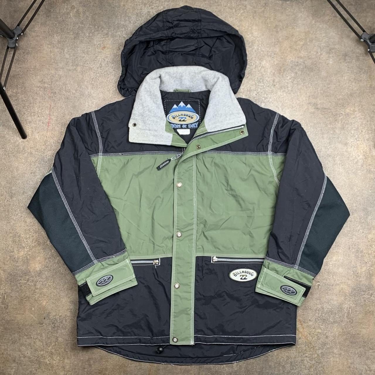 Billabong heavy weather 90s black green jacket