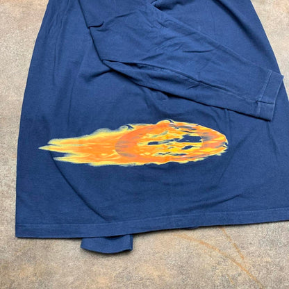 Oakley Software 90s flame graphic navy long sleeve tee