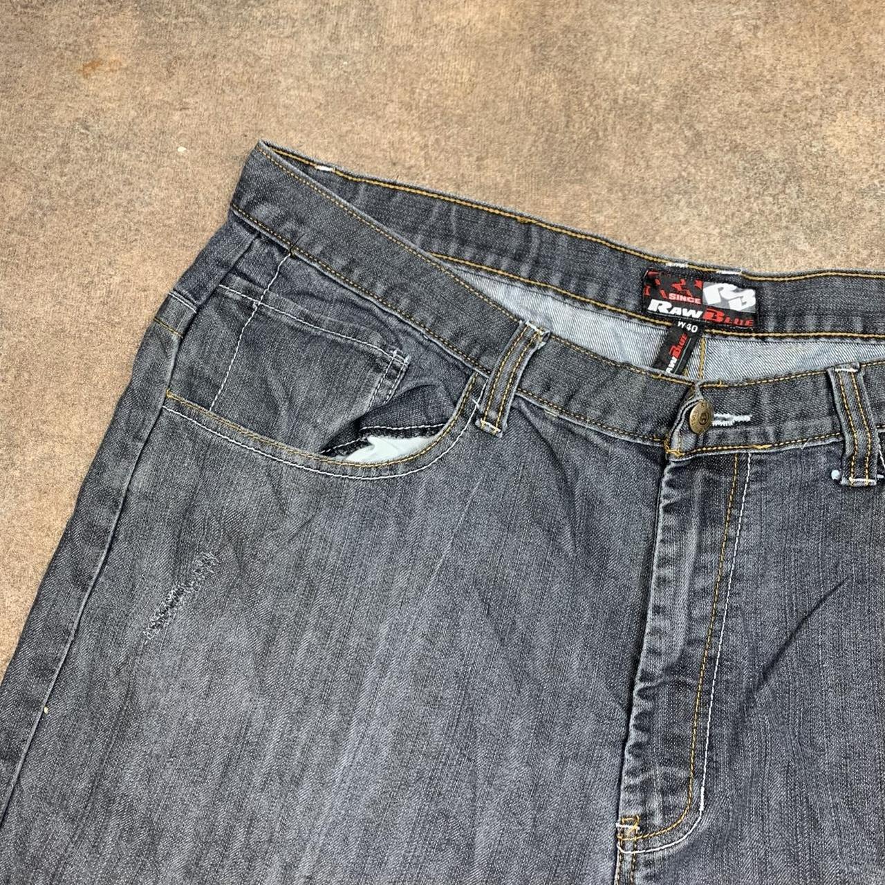 Raw Blue 00s graphic baggy navy denim jorts