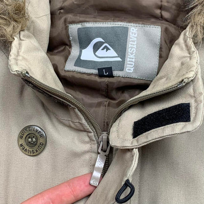 Quiksilver 90s fur hood jacket (L)