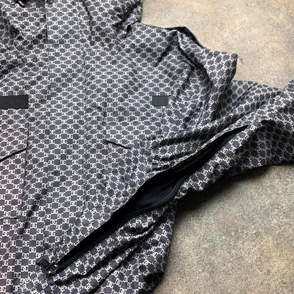 DC Shoes 00s graphic checked grey ski jacket