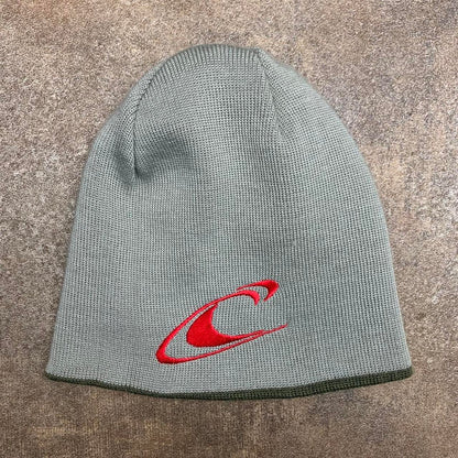 O’Neill 00s reversible grey brown graphic beanie