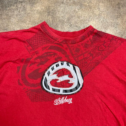 Billabong 90s red cut and sew graphic tee