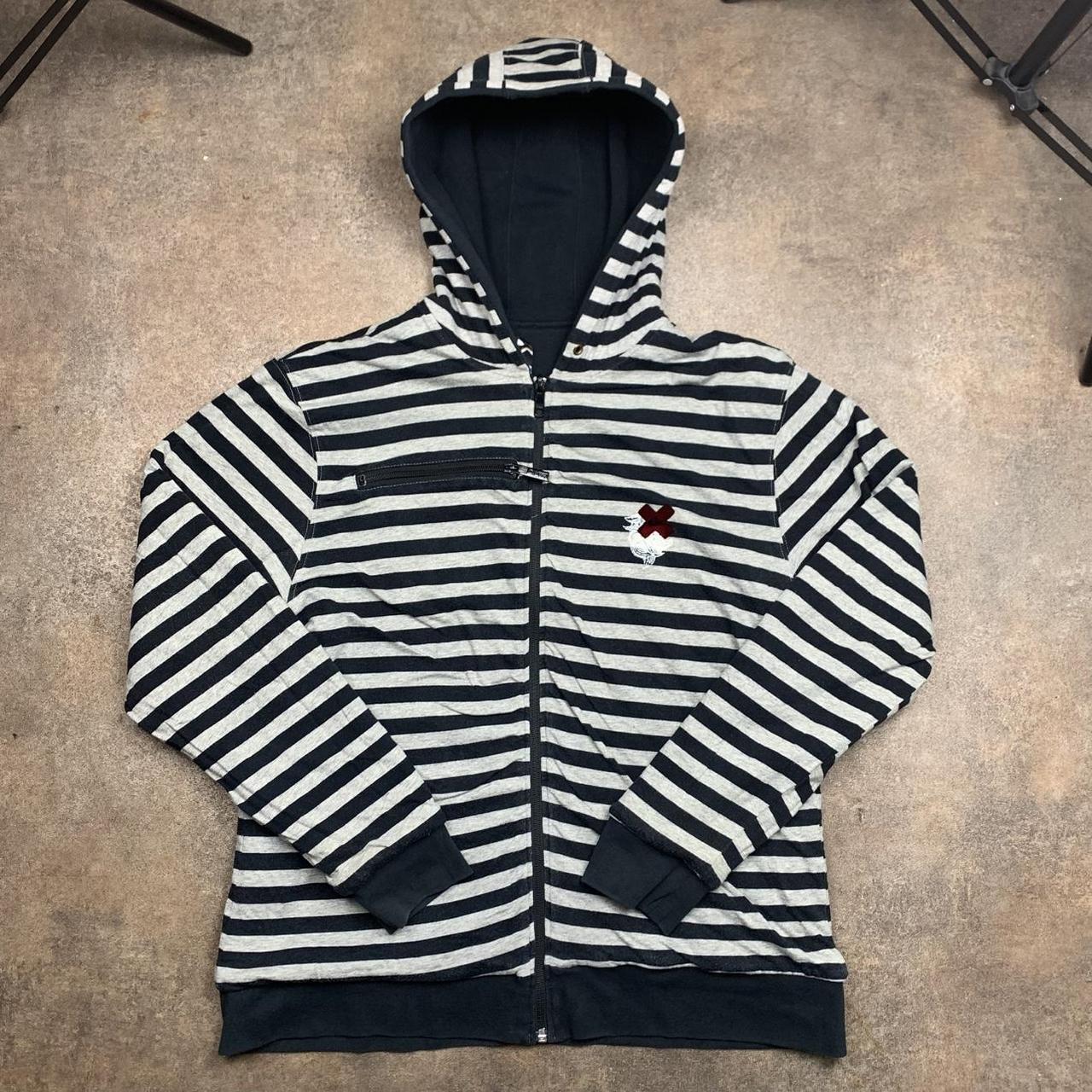 Quiksilver 00s reversible black white zip hoodie