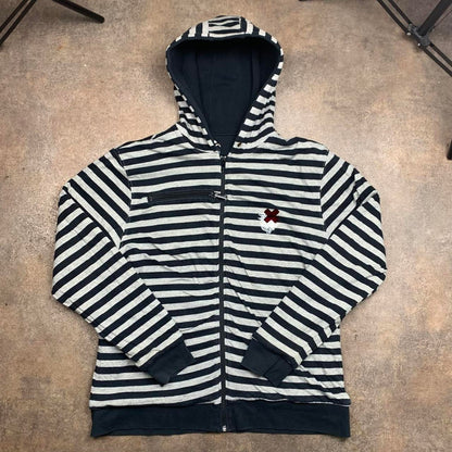 Quiksilver 00s reversible black white zip hoodie