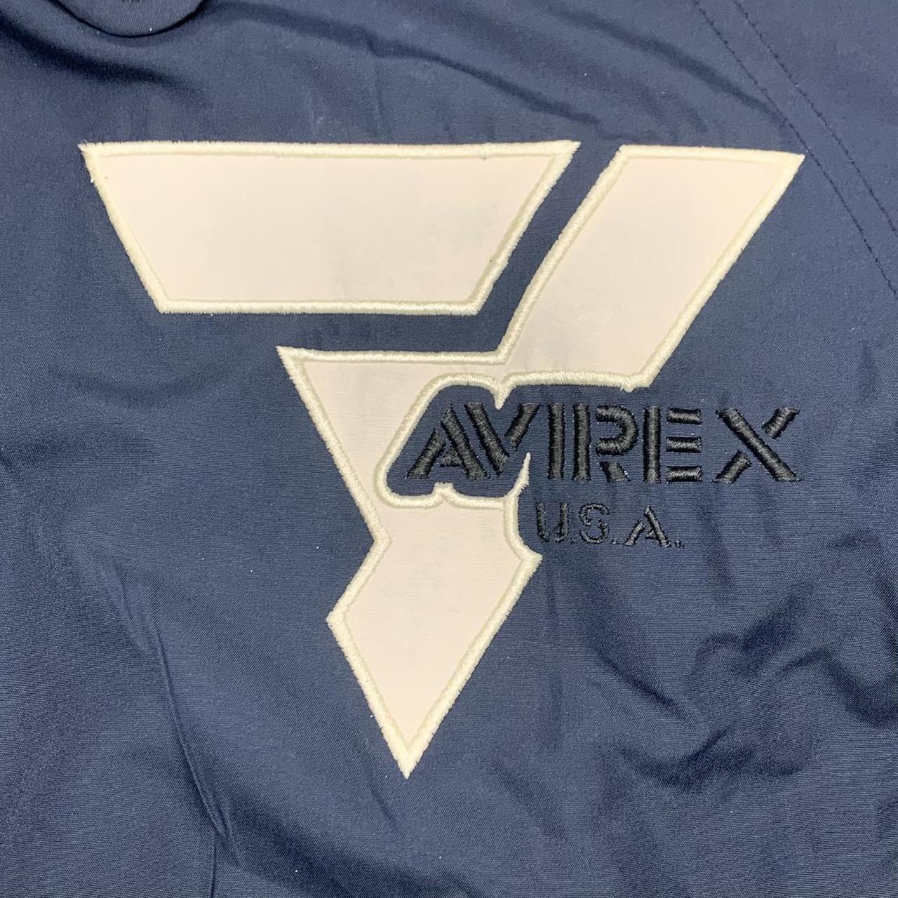 Avirex 00s navy white graphic boxy track jacket