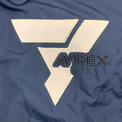 Avirex 00s navy white graphic boxy track jacket