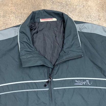 Quiksilver 90s black grey lined zip jacket