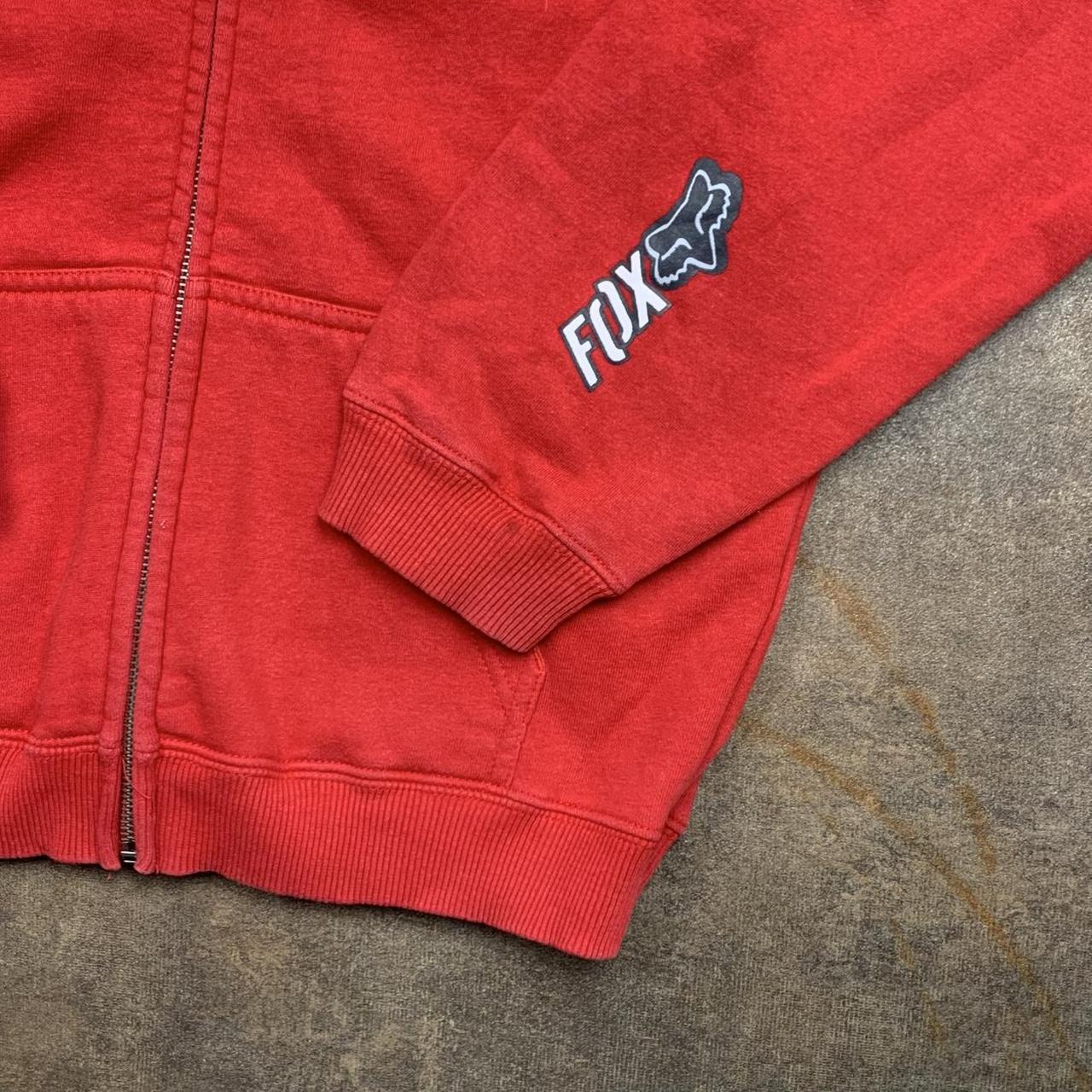 Fox Racing 00s red graphic baggy hoodie