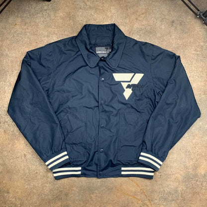 Avirex 00s navy white graphic boxy track jacket