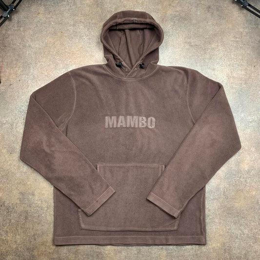 Mambo 00s graphic brown boxy fleece hoodie