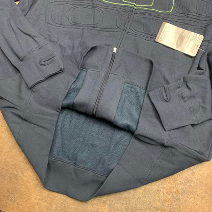 Oakley 00s navy green graphic boxy zip hoodie