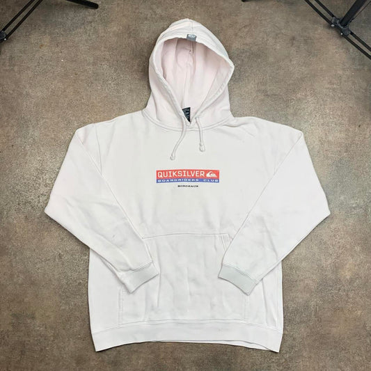 Quiksilver 90s white graphic boxy hoodie