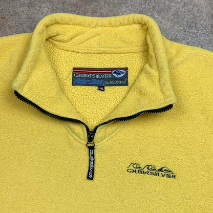 Quiksilver Polartec 90s yellow baggy fleece jumper