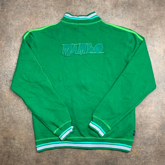 Mambo 00s green graphic zip jumper