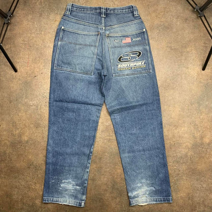 Southpole 00s graphic blue denim jeans