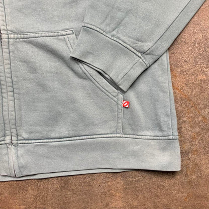Animal 00s blue graphic cut and sew zip hoodie