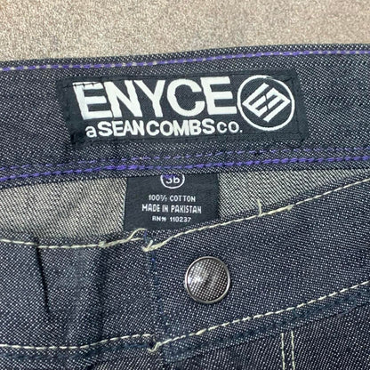 Enyce 00s graphic baggy navy grey denim jeans