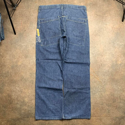 Billabong 00s baggy graphic navy jeans