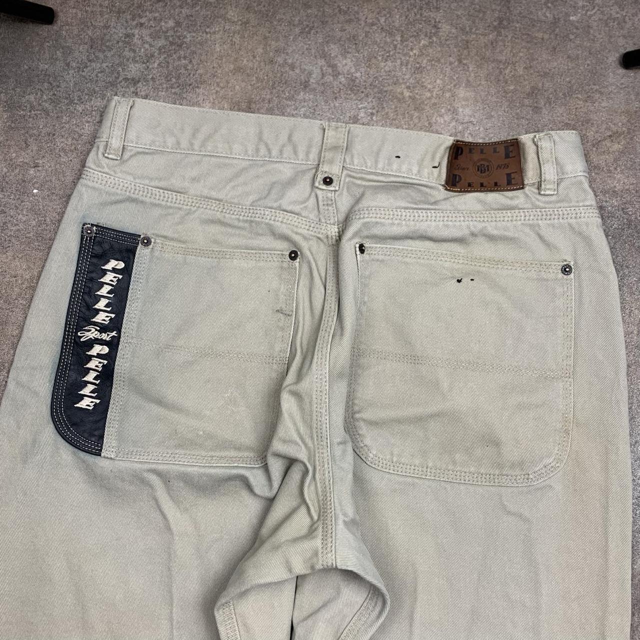 Pelle Pelle Marc Buchanan 90s graphic baggy cream denim jeans