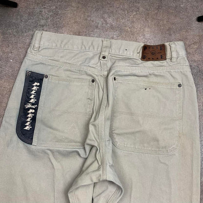 Pelle Pelle Marc Buchanan 90s graphic baggy cream denim jeans