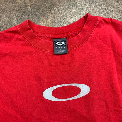 Oakley Software 90s red boxy logo tee