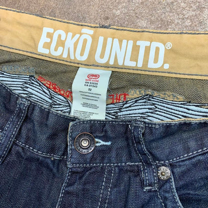 Ecko Unltd. 00s baggy navy graphic jeans