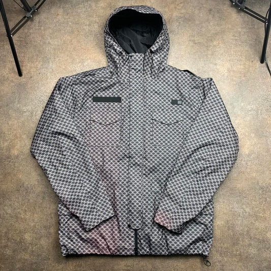 DC Shoes 00s graphic checked grey ski jacket