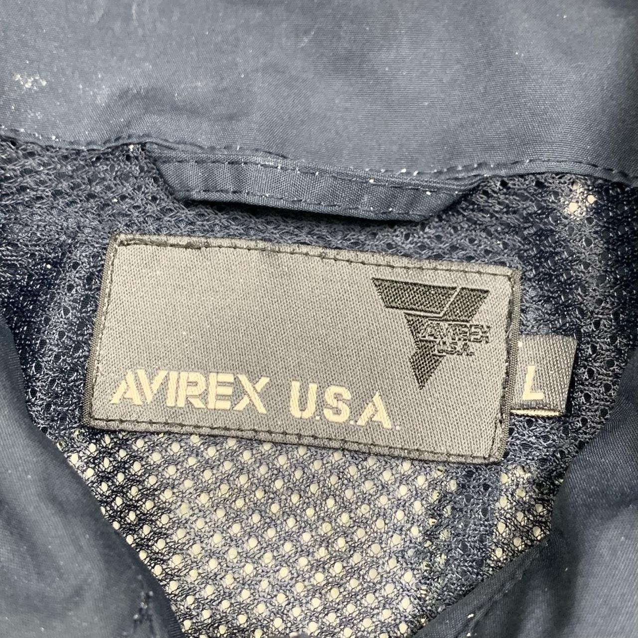 Avirex 00s navy white graphic boxy track jacket