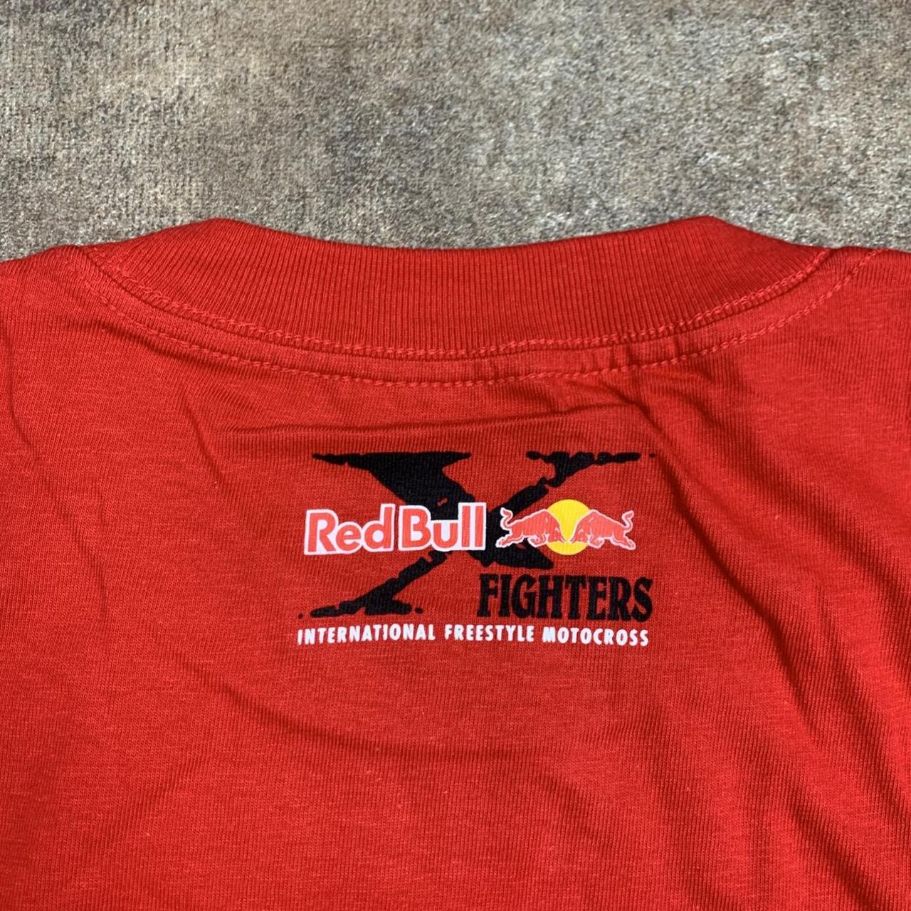Fox Racing x Red Bull 00s graphic red grunge tee