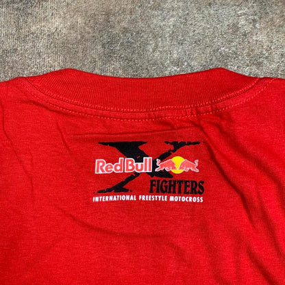 Fox Racing x Red Bull 00s graphic red grunge tee