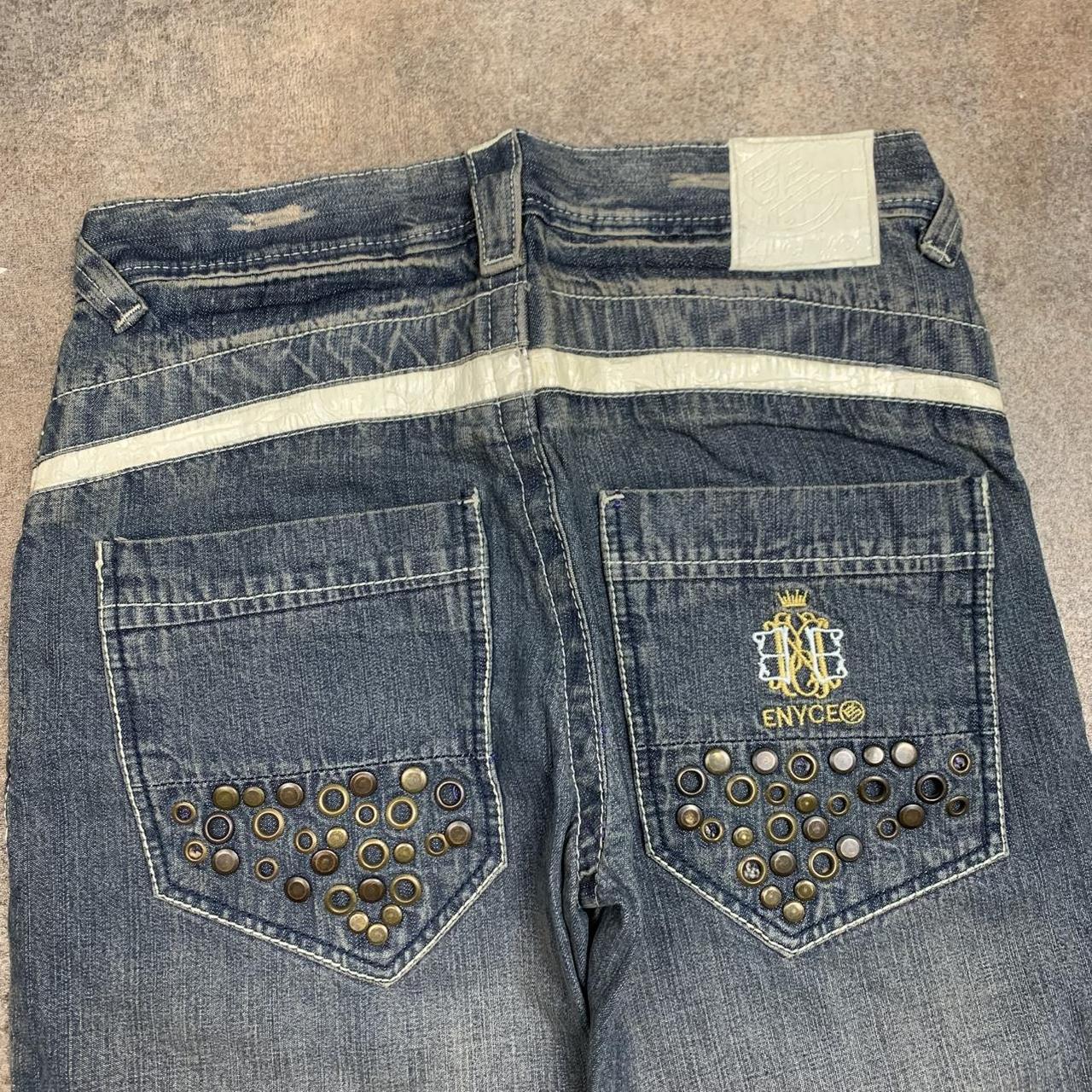 Enyce 00s studded graphic blue baggy denim jeans