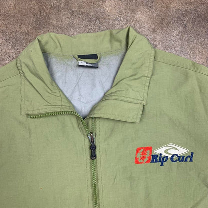 Rip Curl 90s graphic green boxy zip track jacket