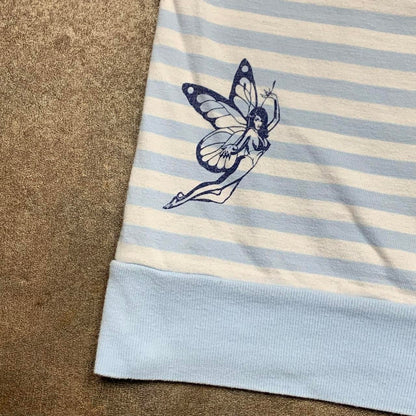 Hysteric Glamour 00s white blue graphic hoodie