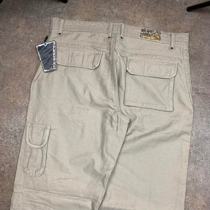 Oakley 00s cream beige baggy cargo jeans