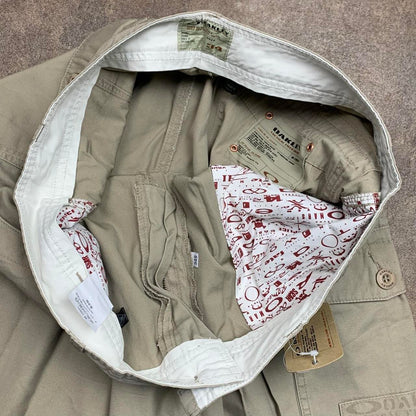 Oakley 00s cream beige baggy denim shorts