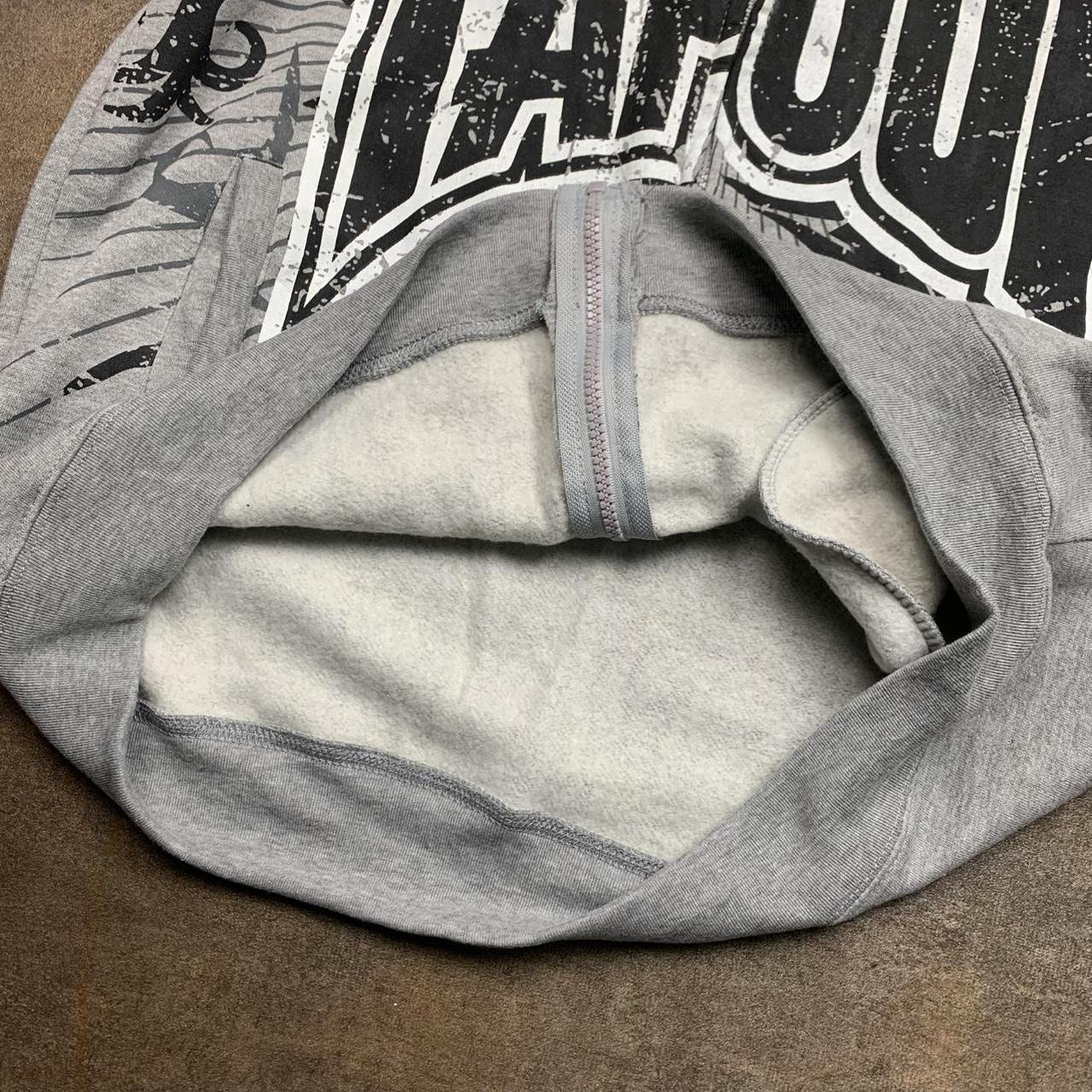 Tapout 00s graphic grey boxy grunge zip hoodie