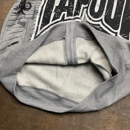 Tapout 00s graphic grey boxy grunge zip hoodie