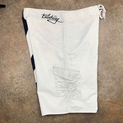 Billabong 00s Andy Iron graphic white boardshorts