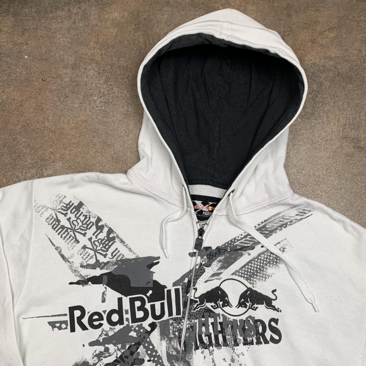 Fox Racing x Red Bull 00s graphic white boxy zip hoodie