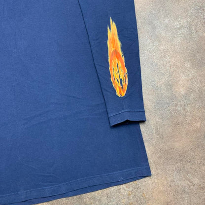 Oakley Software 90s flame graphic navy long sleeve tee