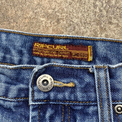 Rip Curl 00s blue graphic baggy denim jeans