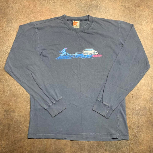 Mambo 90s graphic navy blue long sleeve tee