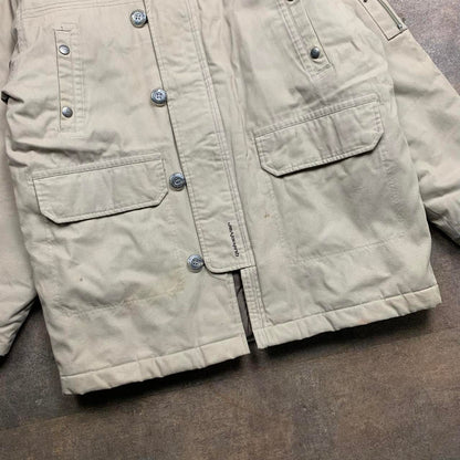 Quiksilver 90s cream beige fur hood parka