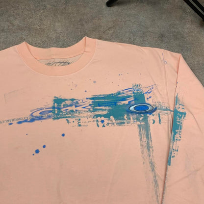 Oakley 00s pink graphic long sleeve tee